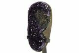 Sparkling Amethyst Geode With Metal Stand - Uruguay #342512-3
